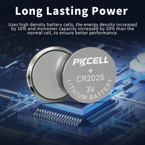 Vista 4 de PKCELL CR 2025 Baterías CR2025 3V Batería de litio (paquete de 5)