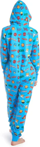 Vista 4 de Marvel Avengers Hulk Captain America Thor - Pijama de forro polar con cremallera para mujer para adultos