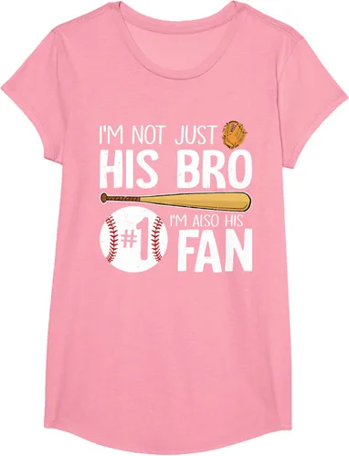 Vista 84 de Camiseta Baseball Brother I'm Not Just His Bro I'm His Number One Fan, Negro