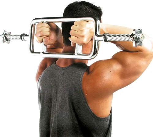 Vista 3 de Cap Barbell Barra de tríceps roscada estándar de 34" Múltiples opciones Cromo