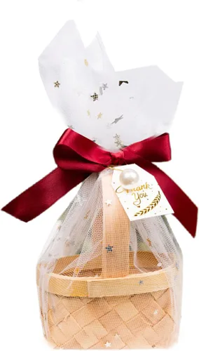 Vista 10 de Mini cesta de regalo tejida a mano de bambú, cajas de dulces, caja de embalaje de chocolate, perfecta para baby showers, cumpleaños, recuerdos