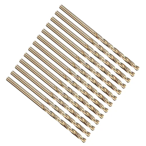 Vista 136 de PATIKIL Broca Jobber de 0.039 in, vástago recto M35 cobalto 5% acero de alta velocidad 135° acabado dorado para metal duro de acero inoxidable - 2