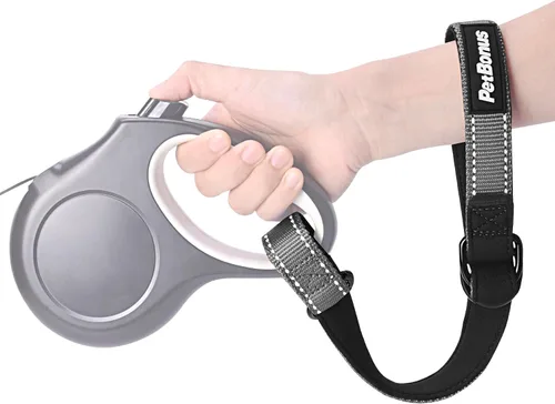 Vista 14 de PetBonus Correa corta para perro, correa de seguridad para correa retráctil para perro, diseño reflectante y mango acolchado suave ajustable, capa