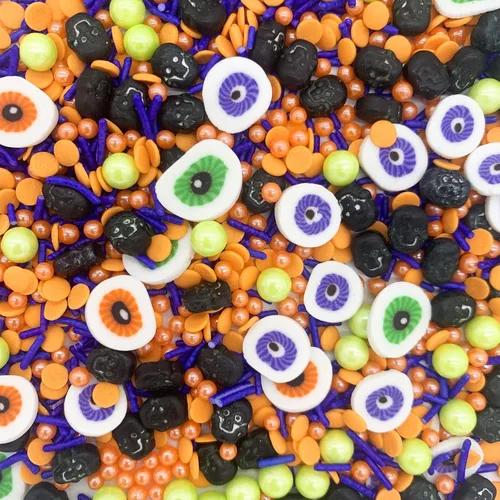 Vista 19 de Halloween Weraru Globos de ojos grandes de caramelo, bolas de ojos, dulces para pasteles, adornos de galletas, postres, decoraciones