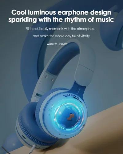 Vista 3 de Xmenha Auriculares inalámbricos para niños con micrófono para la escuela, con cancelación de ruido, protección para los oídos, Bluetooth, plegable