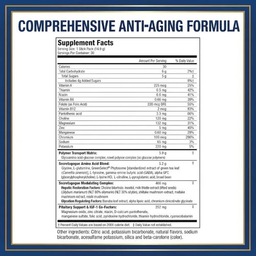 Vista 6 de Secretagogue Gold Anti-Envejecimiento Natural HGH Suplemento de Apoyo - Complejo de Aminoácidos, Rejuvinate la Piel y el Tono Muscular