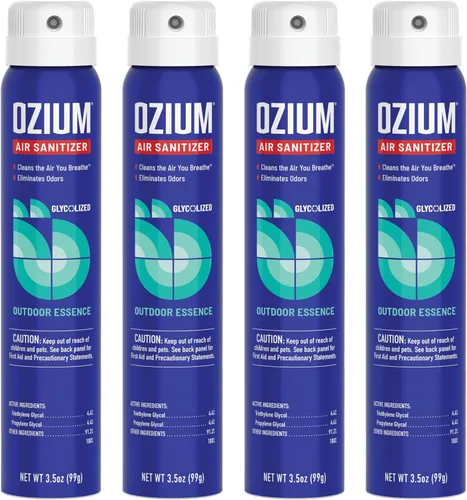 Vista 15 de Ozium Desinfectante de aire y eliminador de olores de 3.5 onzas para hogares, automóviles, oficinas y más, aroma a negro carbón, paquete de 2