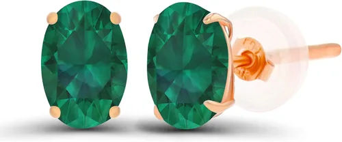 Vista 61 de Aretes ovalados de plata de ley 925 maciza chapados en oro de 0.236 x 0.157 pulgadas con piedra natal genuina para mujer Aretes de tuerca Amatista