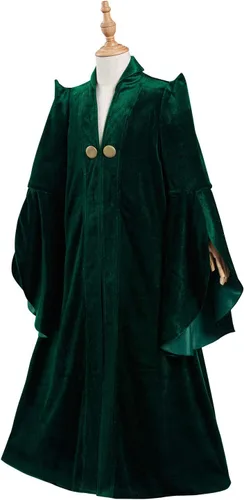 Vista 2 de Disfraz de profesor verde para niñas, disfraz de hechicera de Halloween