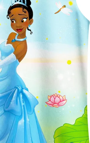 Vista 6 de Vestido de princesa para niñas pequeñas, vestido casual con estampado de dibujos animados