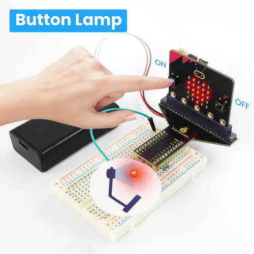 Vista 5 de KEYESTUDIO Micro:bit Kit básico de inicio para adolescentes y principiantes - Kit de aprendizaje electrónico con sensores, LED y tutoriales