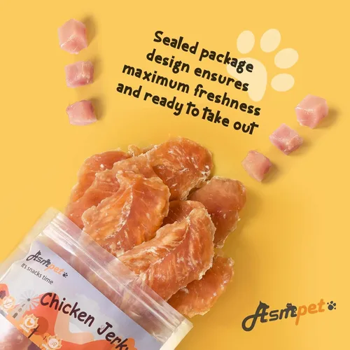 Vista 7 de Golosinas de carne seca de pollo para perros, hechas con pechuga de pollo 100% real, alta proteína y sin granos