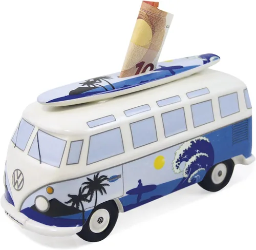 Vista 8 de BRISA VW Collection - Caja de monedas con tabla de surf en T1 Bus Samba (autobús clásico/rojo)