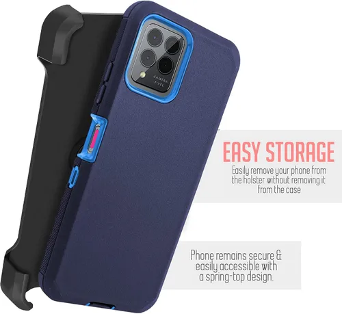 Vista 2 de Jackpotwireless T-Mobile REVVL 6 5G 6.52 pulgadas (2022) Funda con clip para cinturón, [protección contra caídas de grado militar] funda resistente