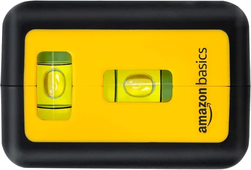 Vista 3 de Amazon Basics Nivel láser giratorio de 360 grados Clase II con 2 viales de burbuja retroiluminados extragrandes, 16 pies/192 pulgadas, amarillo/negro