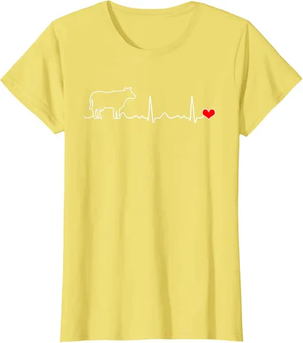 Vista 39 de Camiseta de paciente con corazón I Love My Cow Valve EKG Heartbeat Heart Pacient, Negro, S