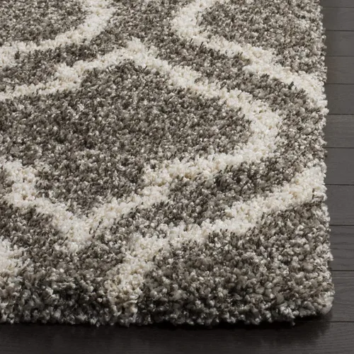 Vista 5 de SAFAVIEH Hudson Shag Collection - Alfombra decorativa de 2 x 3 pies, diseño marroquí, color gris y marfil, no desprende pelusa y de fácil cuidado, 2