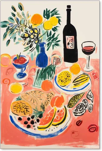 Vista 12 de Póster de pintura al óleo colorida de ventana abierta, arte de pared abstracto impresionista famoso y moderno, impresiones de lienzo estético