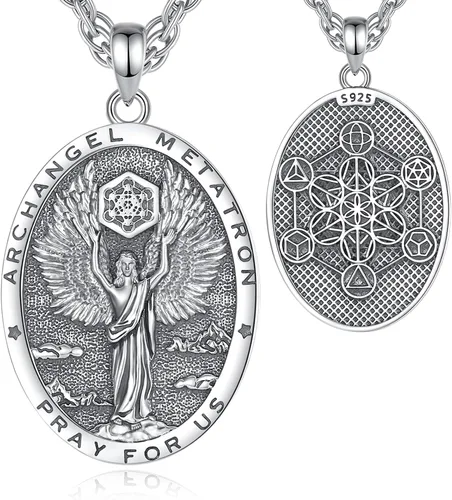 Vista 26 de Vito Collares de Santos de Plata de Ley 925 para Mujeres y Hombres, Colgante de San Miguel/Crucifijo/Caravaca/San Judas/Virgen María, Medalla