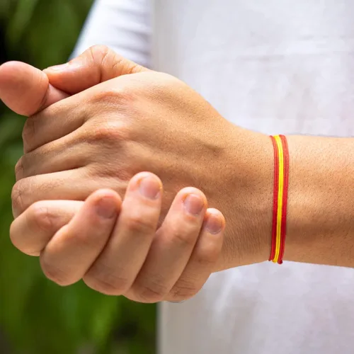Vista 2 de Pulsera de cordón de la bandera del mundo de fútbol para hombre o mujer - Bandera de países Pulsera bandera Pais Copa Mundial Futbol Hombre Mujer
