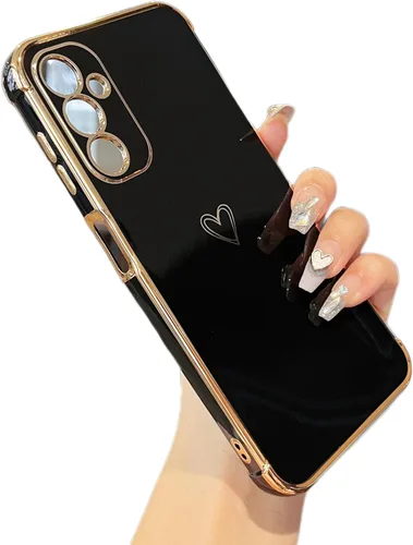 Vista 12 de ZTOFERA Funda diseñada para Google Pixel 7a, bonito diseño de corazones de amor con borde chapado y protección de lente de cámara, para Google Pixel