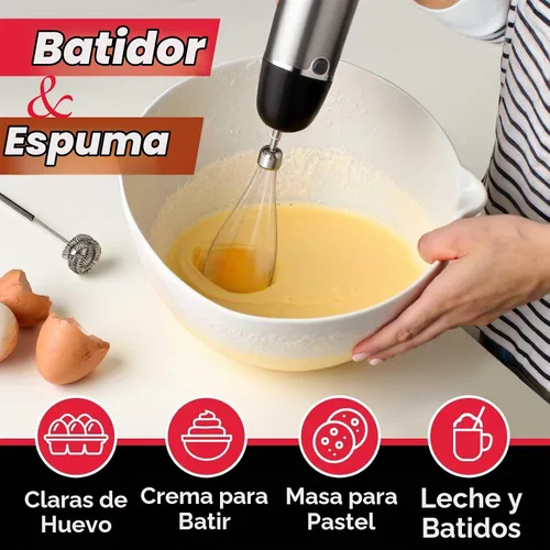 Vista 5 de Mueller Multistick 800W Batidora de Inmersión Manual 5 en 1, Batidora de Mano de 12 Velocidades - Turbo Boost, Motor de Cobre de Servicio Más