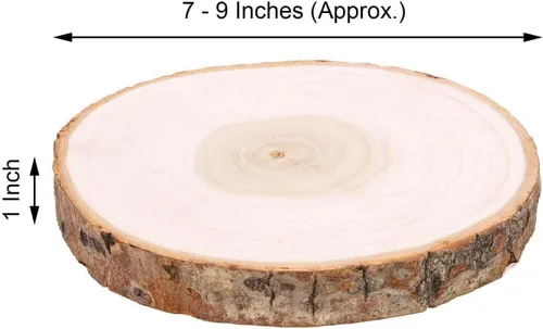 Vista 3 de Efavormart - Losas de madera de álamo rústicas redondas de 9 pulgadas de diámetro, decoración de mesa natural para bodas y eventos