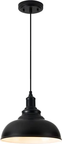 Vista 10 de Paquete de 1 lámpara colgante de granja de bronce para isla de cocina, lámpara colgante industrial de granero, iluminación colgante sobre fregadero