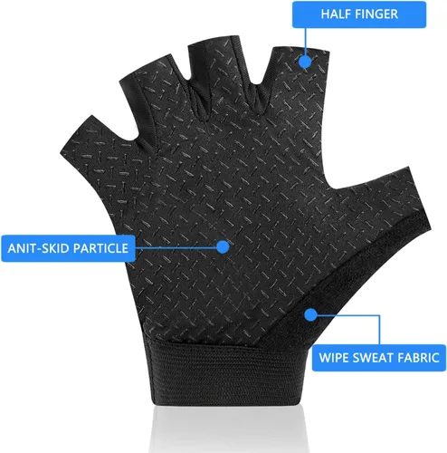 Vista 4 de Bumobot Guantes de ciclismo deportivos sin dedos antideslizantes para niños pequeños, guantes de pesca de medio dedo para niños, ciclismo, escalada