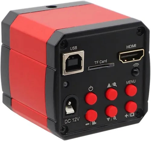 Vista 4 de Cámara de microscopio HDMI HD 2MP 30FPS HDMI USB Industrial Digital Teléfono Cámara Microscopio para Microscopio Binocular Trinocular (Color : Azul)