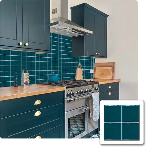Vista 46 de Alwayspon Adhesivo de vinilo brillante de ladrillo de Provenza, autoadhesivo para azulejos de pared de transferencia de salpicaduras para cocina