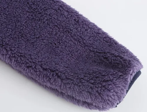 Vista 8 de Chaqueta sherpa de forro polar suave con capucha y cremallera completa para niña Violeta oscuro