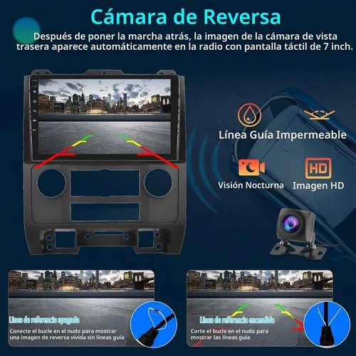 Vista 5 de 2G+64G Android 13 Estéreo de coche con Apple Carplay Android Auto para 2008-2012 Ford Escape Mazda Tribute 9 pulgadas pantalla táctil Radio de coche