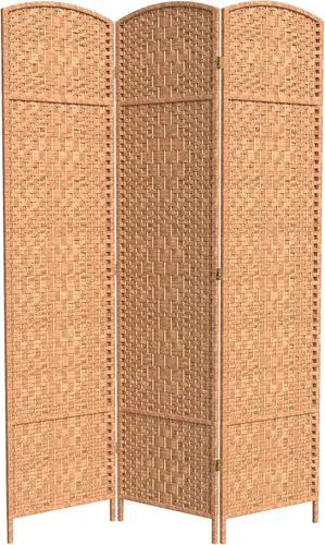 Vista 21 de Red Lantern Divisor de habitación con tejido de diamante de 7 pies de alto, color blanco, 4 paneles