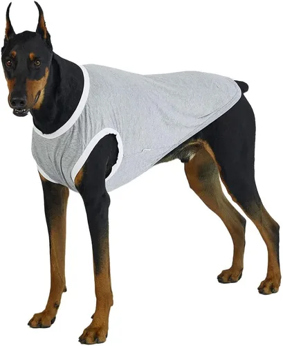 Vista 16 de Camiseta sin mangas para perro, camisas de algodón para perros, camisetas sin mangas, suave, transpirable, fresca para perro, ropa para mascotas