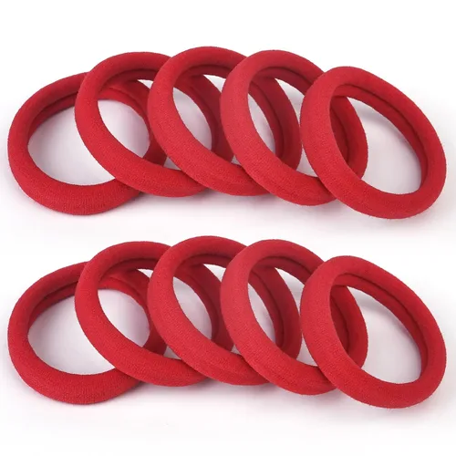 Vista 7 de 100 soportes grandes de algodón para cola de caballo, ligas para el cabello sin costuras, bandas elásticas para el cabello sin daños para cabello