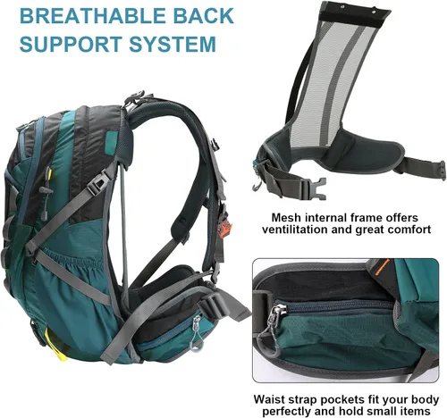 Vista 2 de Mochila de senderismo con marco interno, mochilas de mochilero 40L