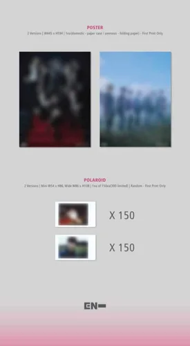 Vista 4 de Enhypen Border : Day One 1st Mini Album 2 Version SET 136p PhotoBook+Clear Story Cover+1p Bookmark+2p PhotoCard+1p PostCard+Tracking Sealed