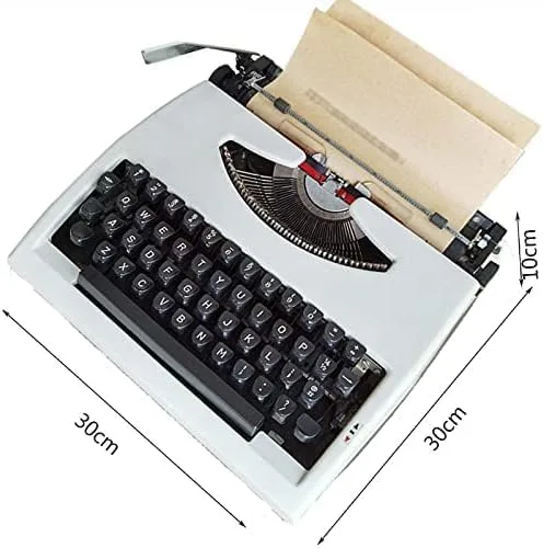 Vista 2 de Máquina de escribir manual portátil vintage con estuche de transporte, máquina de escritura mecánica retro para escritura a mano clara, letras