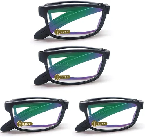 Vista 7 de LUFF Folding Reading Glasses Men Women, Anti Blue Light Readers With Case Compact Foldable Easy to Carry Portable Pocket Eyeglasses