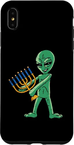 Vista 7 de Funda para iPhone 14 Alien Menorah Hanukkah Star Of David Janukah Jewish Holiday Case