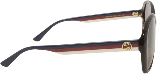 Vista 3 de Gucci GG0849SK 003 - Lentes de sol para mujer color azul Havana-azulmarrón lentes degradados redondos 2323in Habana café y azul