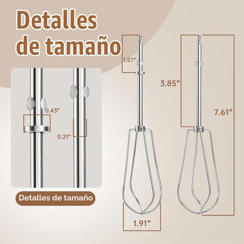 Vista 2 de CHM-BTR - Batidores de repuesto compatibles con batidora de mano Cuisinart