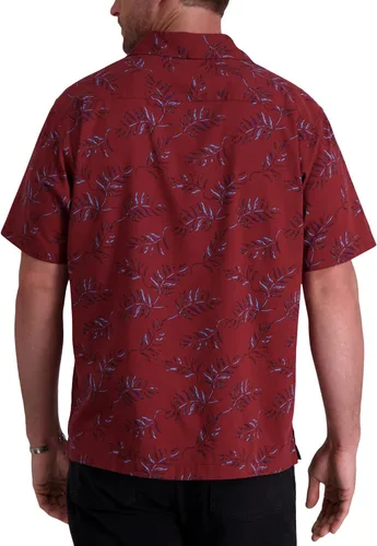 Vista 2 de Haggar Camisa de campamento elástica estampada de manga corta para hombre
