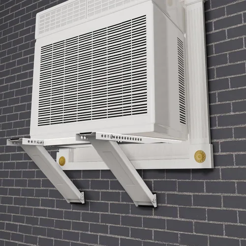 Vista 9 de Soporte de aire acondicionado de ventana con 2 brazos, soporte de CA resistente para unidad de ventana, kit de instalación de hasta 200 libras