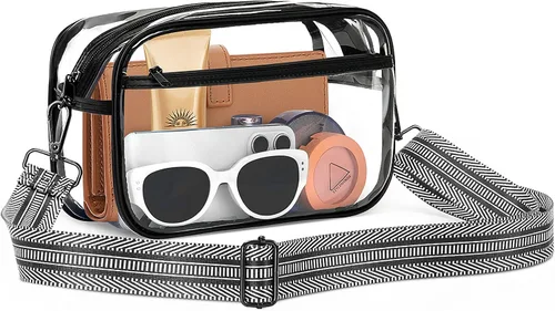 Vista 9 de Bolsa transparente para eventos de estadio, bolso transparente para mujeres, bolsa cruzada aprobada para estadios, bolsa para conciertos, eventos