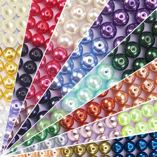 Vista 8 de PH PandaHall - Juego de cuentas redondas de cristal para hacer joyas, 10mm