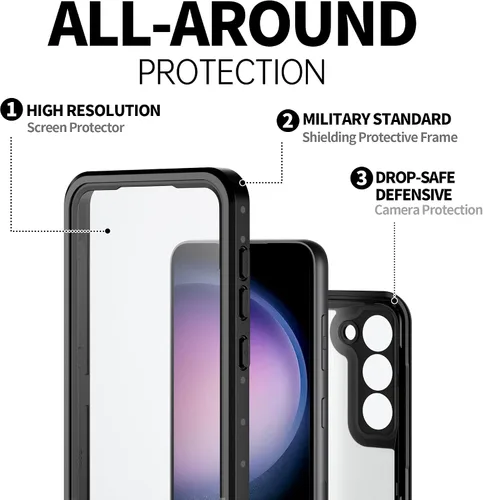 Vista 5 de BEASTEK Funda impermeable para Galaxy S23 Plus, a prueba de golpes, a prueba de polvo, IP68 bajo el agua, serie NRE con protector de pantalla