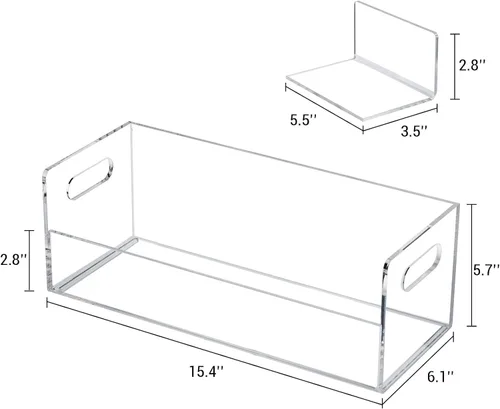 Vista 5 de MyGift Soporte rack moderno premium de CD apilable de acrílico transparente con asas de transporte recortadas, caja de exhibición para estuches