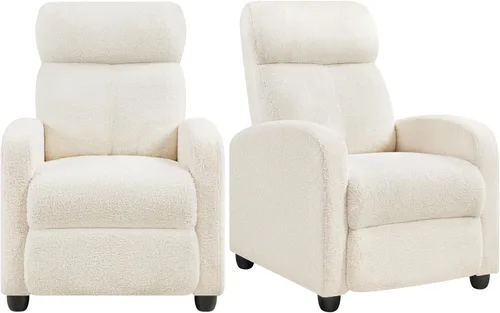 Vista 23 de Yaheetech Silla reclinable de pana con pushback de 2 asientos, silla de sala de estar con cojín de asiento grueso y respaldo, silla reclinable